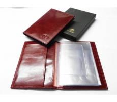 Кожаная обложка для автодокументов Toyota Leather Auto Documents Case, Red
